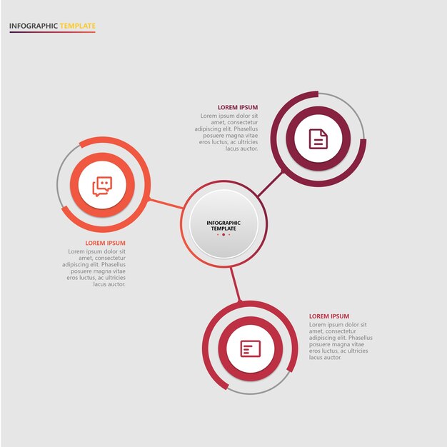 Vecteur modèle d'affaires infographique avec des éléments circulaires