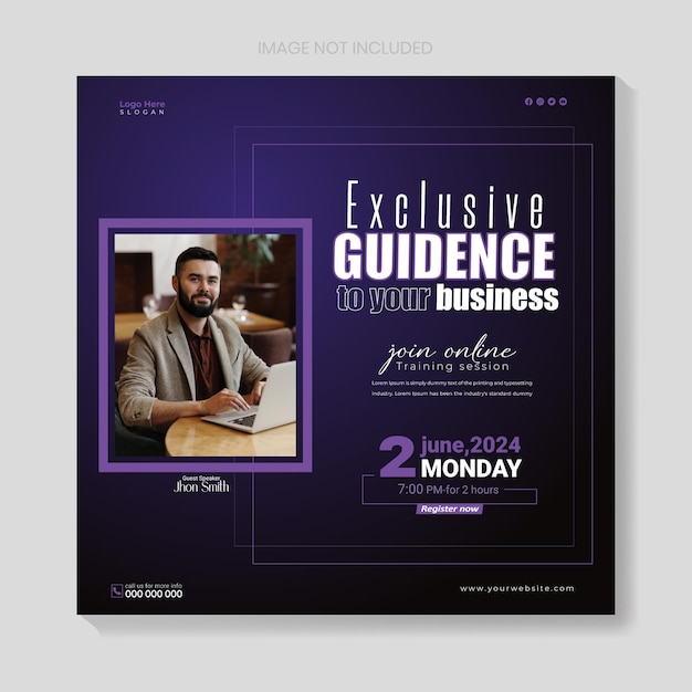 Modèle d'affiche d'agence de webinaire en direct et de marketing numérique