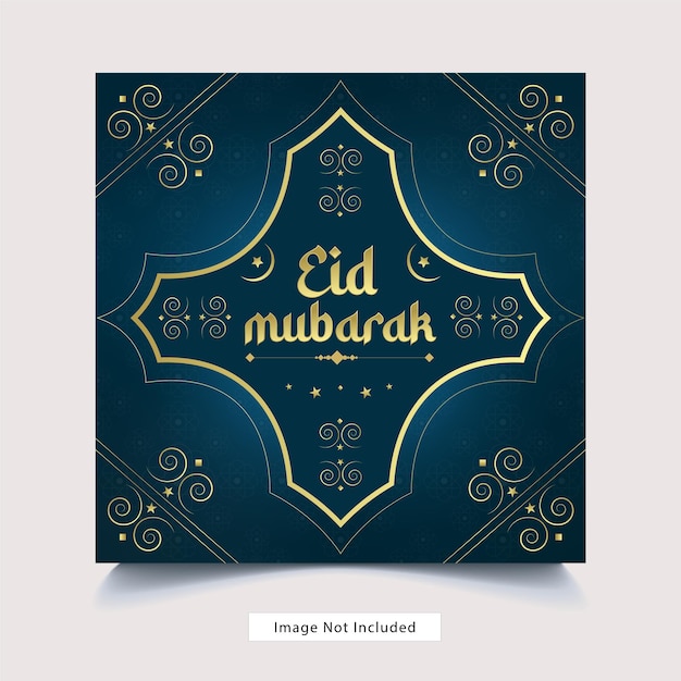 Vecteur modèle d'affiche de bannière de médias sociaux de luxe eid mubarak et eid ulfitr