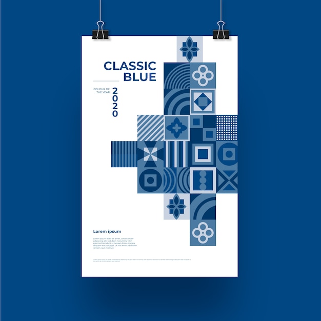 Modèle D'affiche Bleu Classique Abstrait