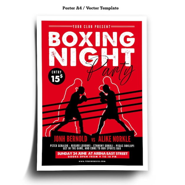 Modèle d'Affiche de boxe