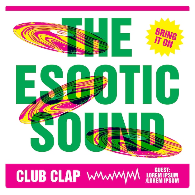 Vecteur le modèle d'affiche du club de nuit escotic sound