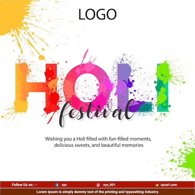 Vecteur modèle d'affiche du festival holi vectoriel gratuit