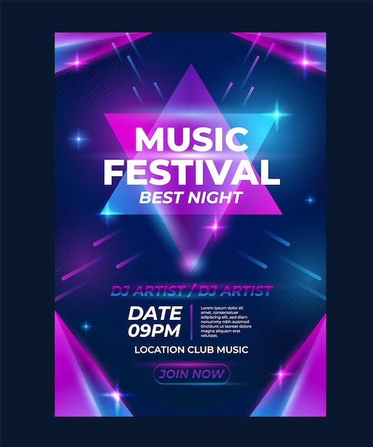 Modèle d'affiche du festival de musique de fête