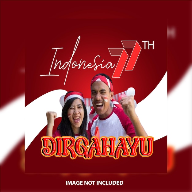 Modèle d'affiche du jour de l'indépendance de l'Indonésie 77 HUT RI