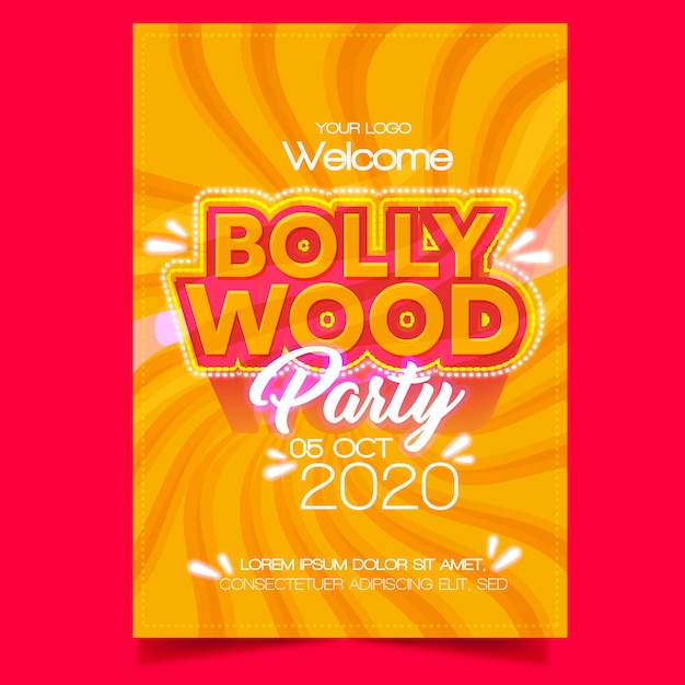 Modèle D'affiche De Fête De Bollywood