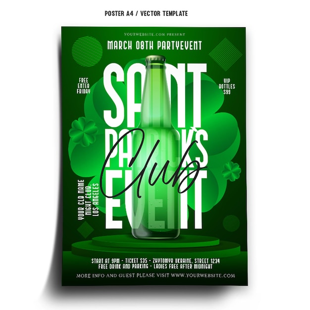 Modèle D'affiche De Fête Du Club St Patricks