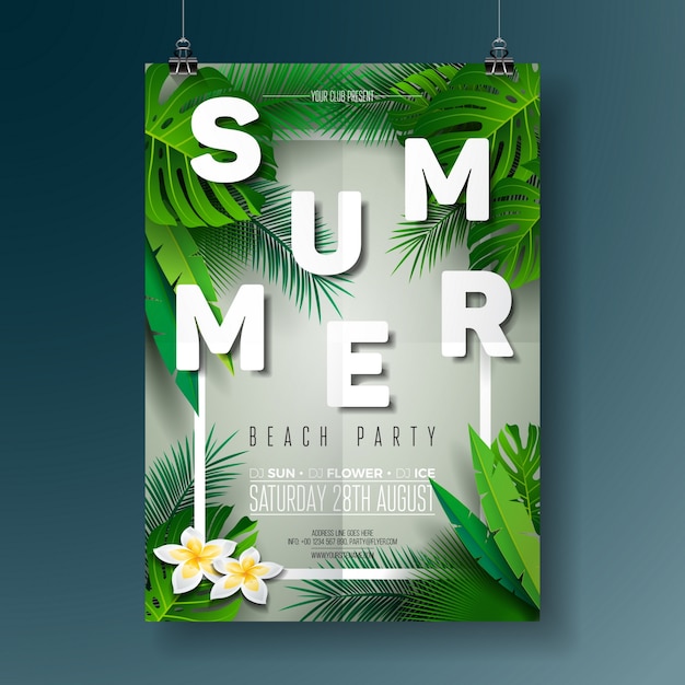 Modèle d&#39;affiche de fête d&#39;été