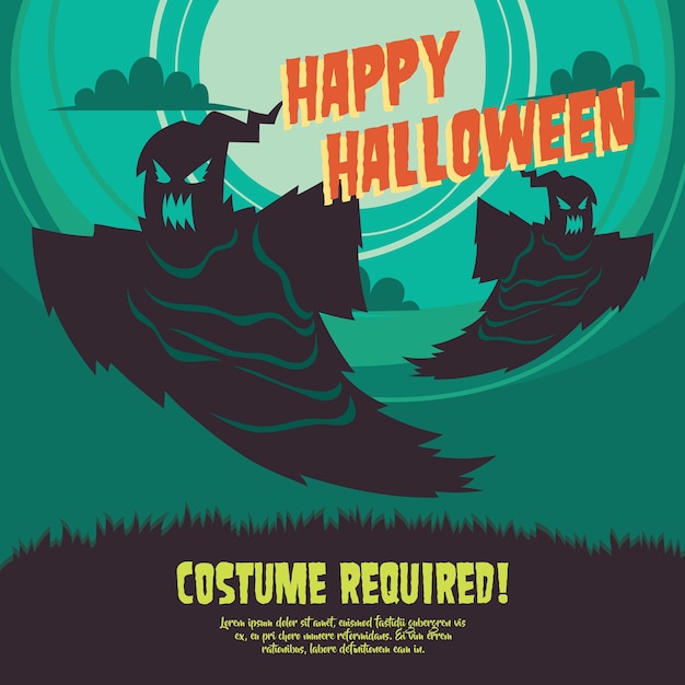 Modèle D'affiche De Fête D'halloween