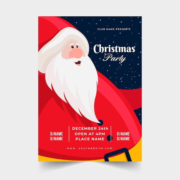 Modèle D'affiche De Fête De Noël Design Plat