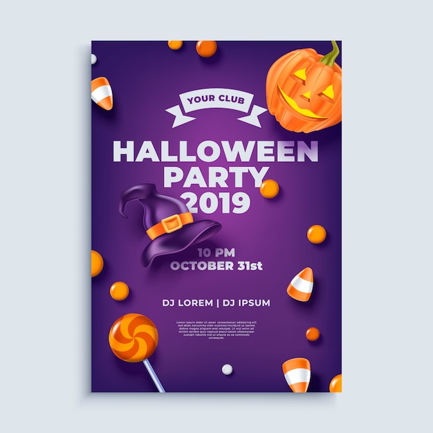 Modèle D'affiche Ou De Flyer Mise En Page De Fête D'halloween.