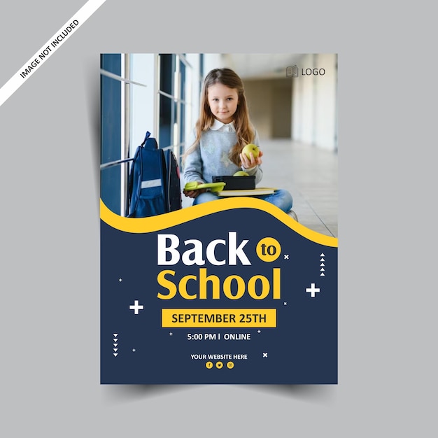modèle d'affiche de flyer de retour à l'école
