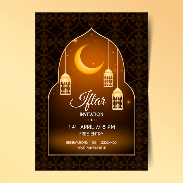 Modèle D'affiche Iftar Réaliste