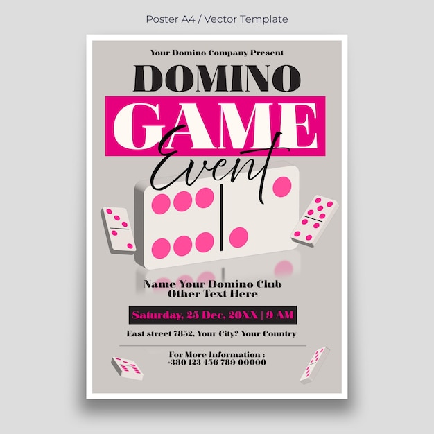 Modèle D'affiche De Jeu De Domino