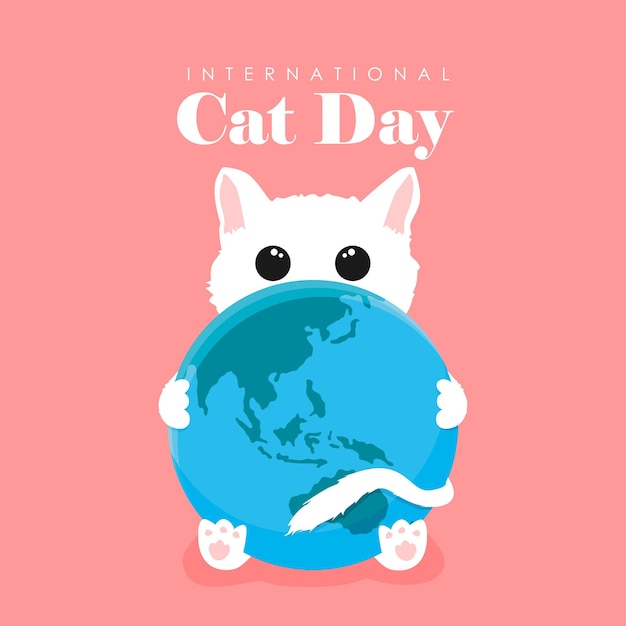 Modèle d'affiche de la journée internationale du chat