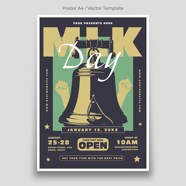 Modèle D'affiche De La Journée Mlk