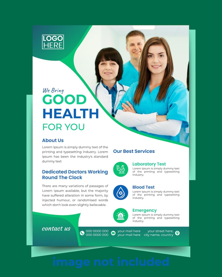 Vecteur modèle d'affiche médicale réaliste vectorielle gratuite