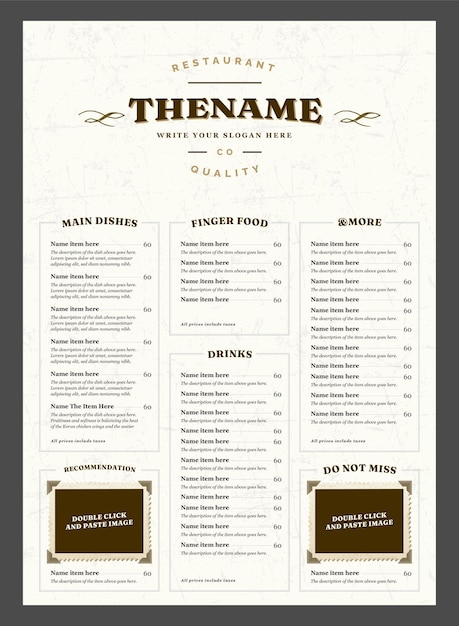 Modèle d'Affiche de menu de nourriture chic 6