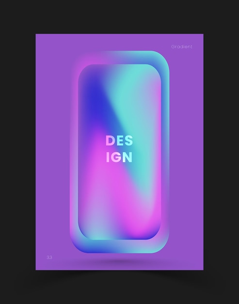 Modèle D'affiche Moderne Avec Forme De Rectangle Dynamique Dégradé Sur Fond Violet