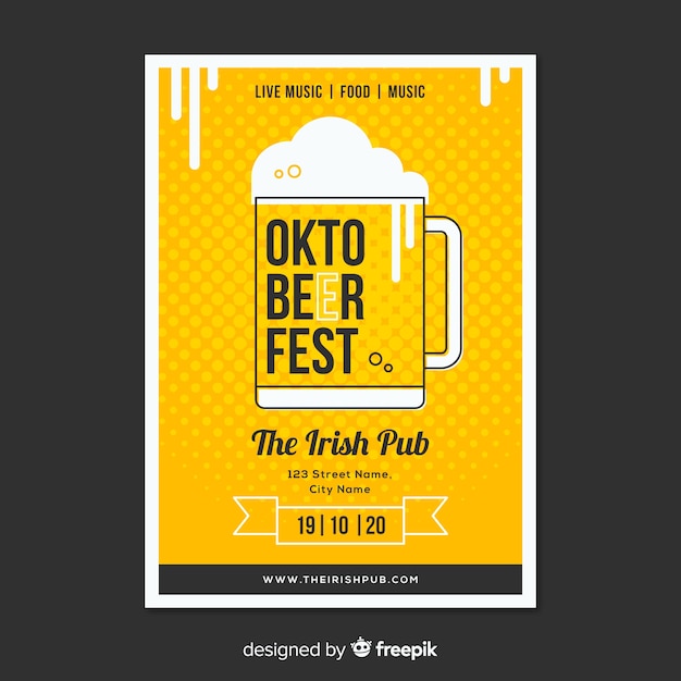 Modèle D'affiche Oktoberfest Design Plat