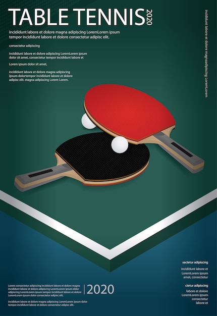 Vecteur modèle d'affiche de ping-pong