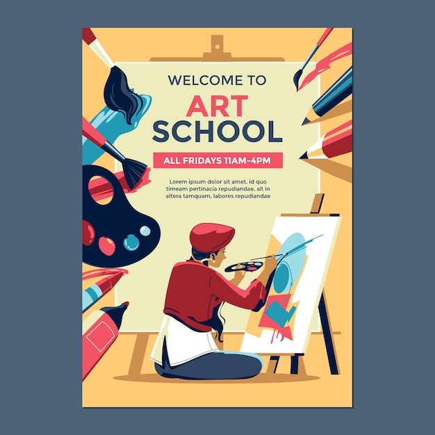 Modèle d'affiche plate pour les écoles et l'éducation
