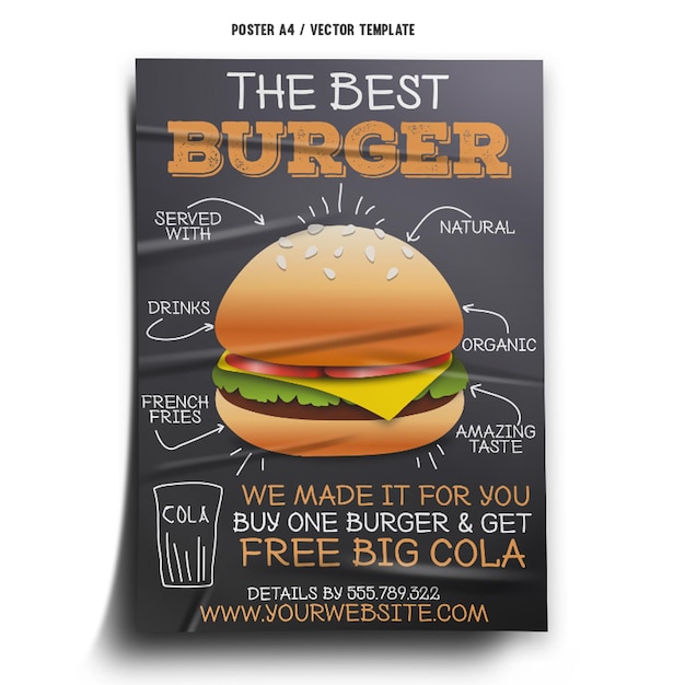 Modèle d'affiche de restaurant burger