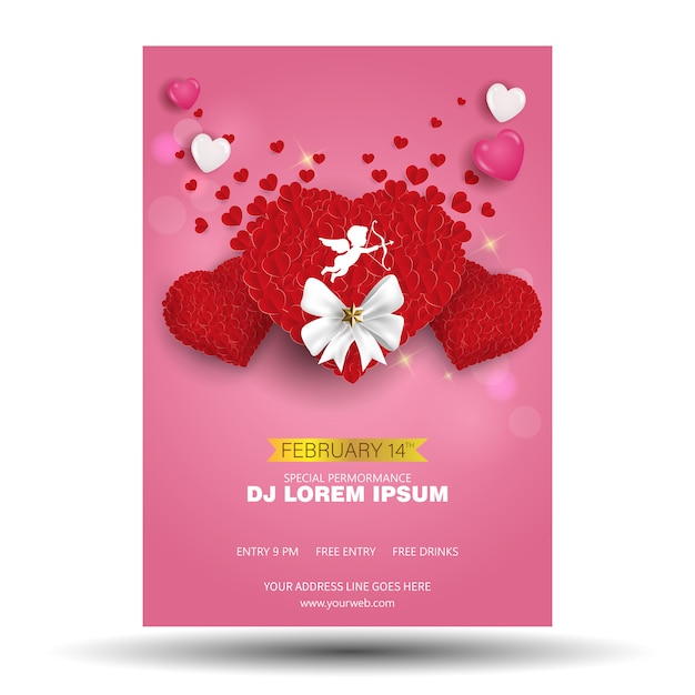 Modèle D'affiche De La Saint Valentin