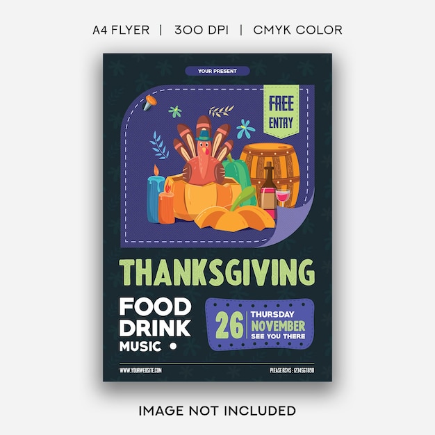 Vecteur modèle d'affiche de thanksgiving