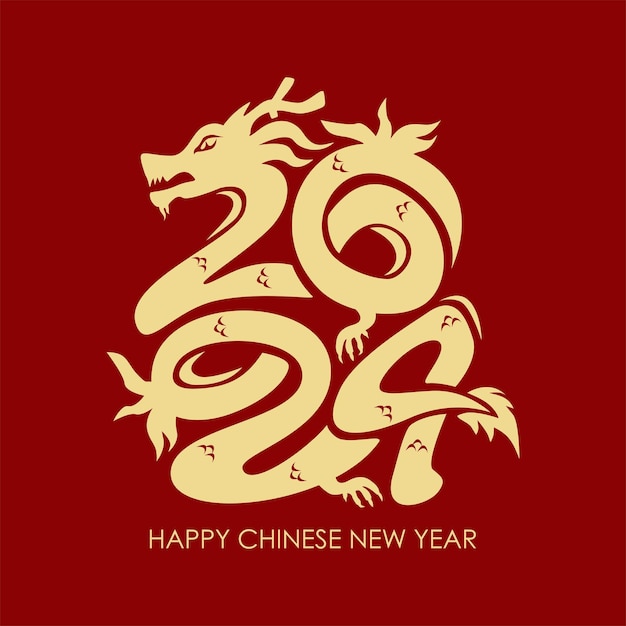 Vecteur modèle d'affiche vectorielle du nouvel an chinois 2024 année du dragon