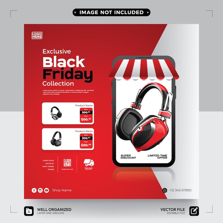 Vecteur modèle d'affiche de vente dynamique black friday bonanza
