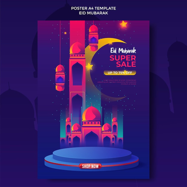 Modèle d'affiche de vente eid alfitr