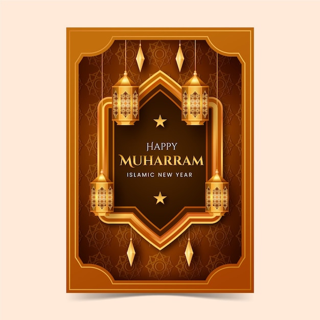 Modèle D'affiche Vertical Détaillé De Muharram