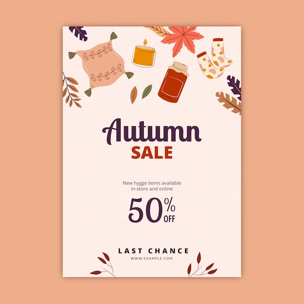 Modèle d'affiche verticale plate pour la célébration de l'automne