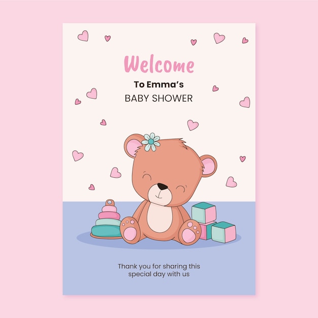 Modèle d'affiche verticale pour baby shower