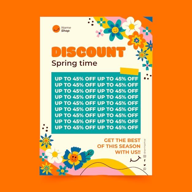 Modèle d'affiche verticale pour la célébration du printemps
