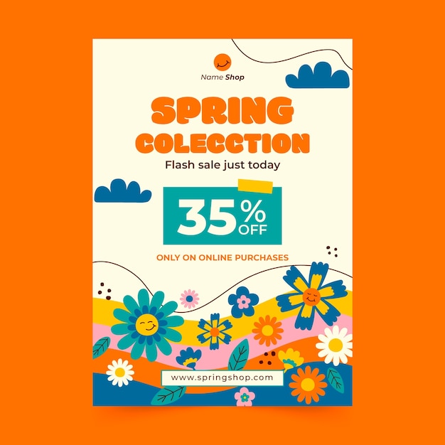 Modèle d'affiche verticale pour la célébration du printemps