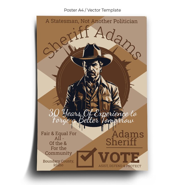 Vecteur modèle d'affiche de vote du shérif