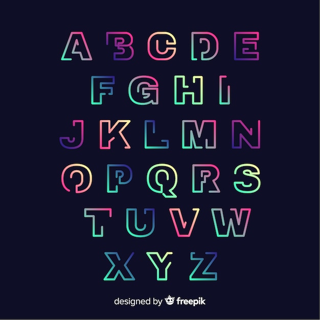 Modèle d&#39;alphabet dégradé coloré