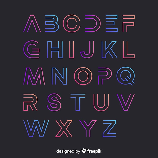 Modèle D'alphabet Dégradé