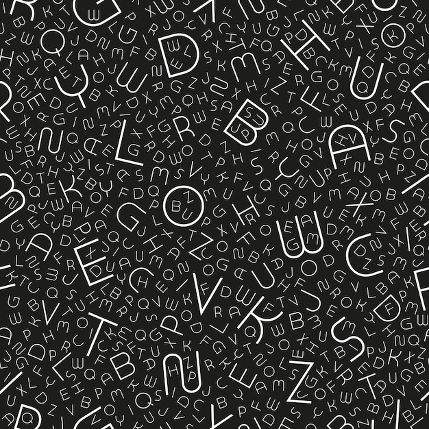 Modèle D'alphabet Vectoriel Continu élégant Fond Répétable Noir Et Blanc De Mode