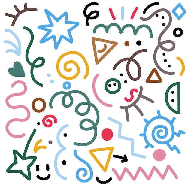 Modèle amusant de lignes de griffonnage Arrière-plans artistiques minimalistes pour enfants ou tendances actuelles en matière de design utilisant des formes simples, une atmosphère de fond griffonnée simple