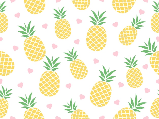 Modèle D'ananas Sans Couture Avec Petits Coeurs