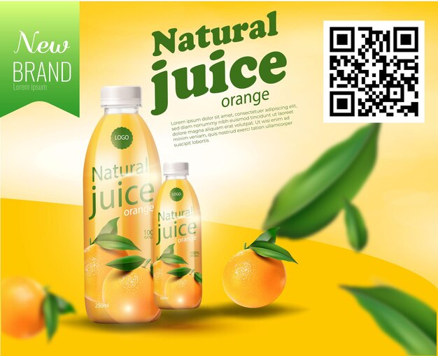 Modèle d'annonce pour le jus naturel