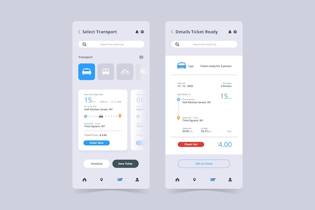 Modèle d'application de transport public