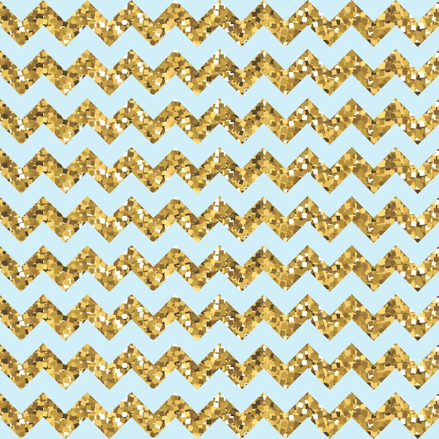 Modèle Aqua Zigzag Avec Effet Pailleté D'or