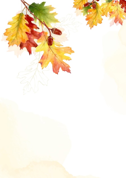 Modèle aquarelle en automne coloré