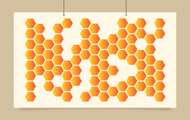 Vecteur modèle d'arrière-plan hexagonal orange copie de l'espace forme de nid d'abeille conception de fond