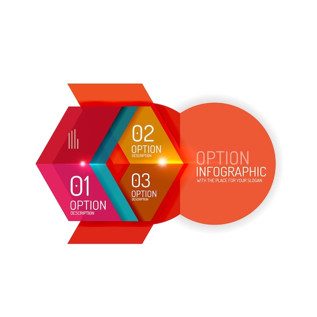 Modèle D'arrière-plan D'infographie Abstraite Géométrique Vectorielle Pour Les Options De Numéro De Diagramme De Mise En Page De Flux De Travail Ou La Conception De Sites Web