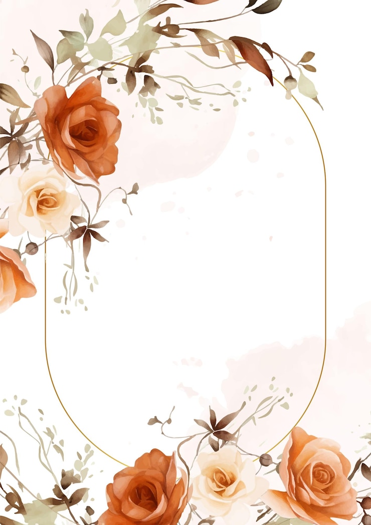 Vecteur modèle d'arrière-plan peach et beige peint à la main pour invitation avec flore et fleurs